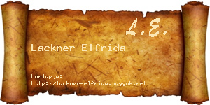 Lackner Elfrida névjegykártya